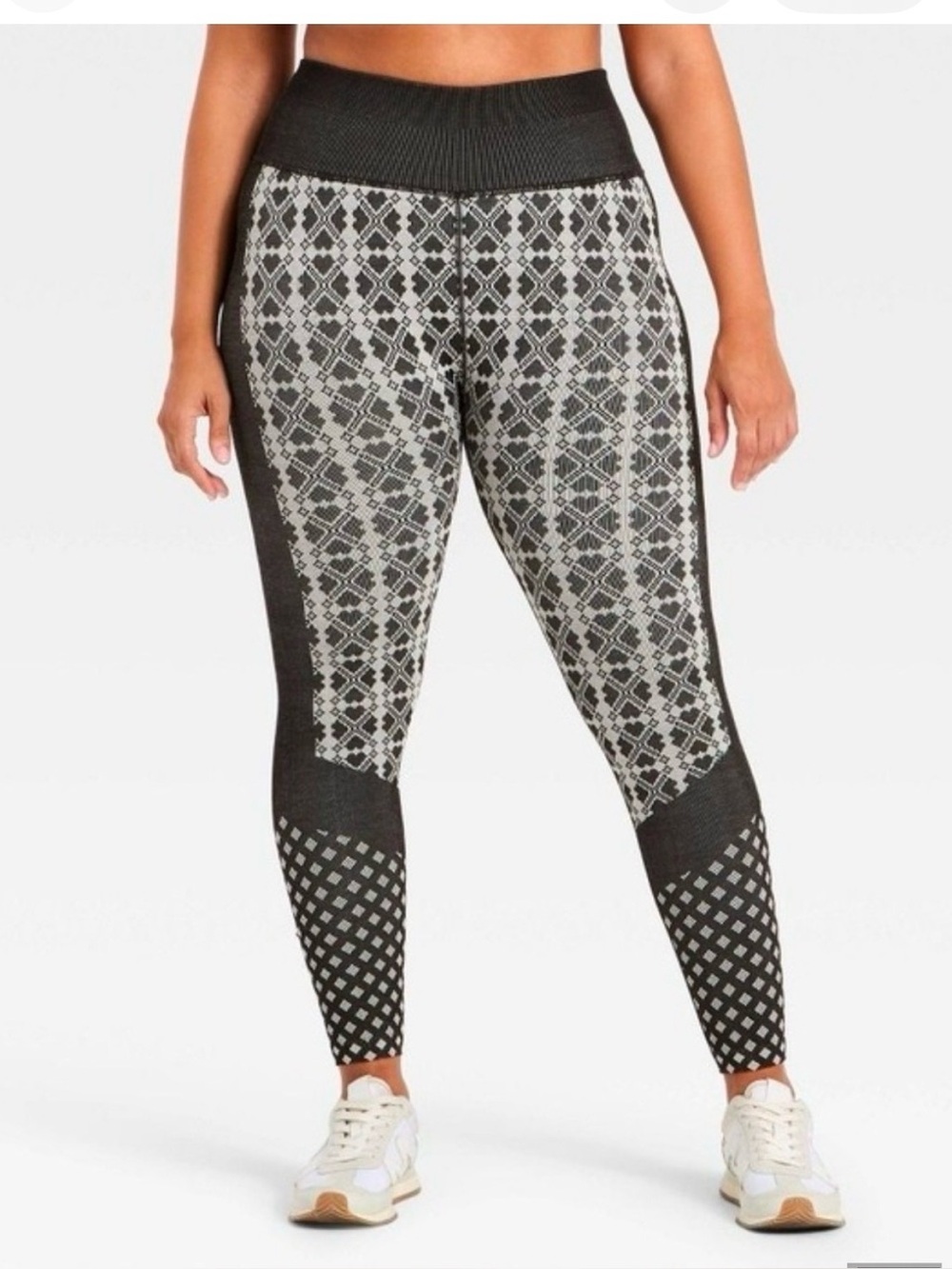 All in Motion geo print high waisted 7/8 legging XL black/gray